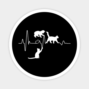 Cat Heartbeat Funny Cats Playing With A Heart Line Magnet